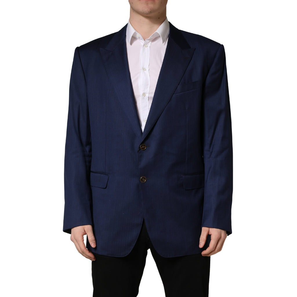 Blue Single Breasted 2 Button Suit Jacket
