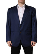 Blue Single Breasted 2 Button Suit Jacket