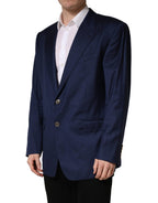 Blue Single Breasted 2 Button Suit Jacket