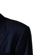 Blue Single Breasted 2 Button Suit Jacket