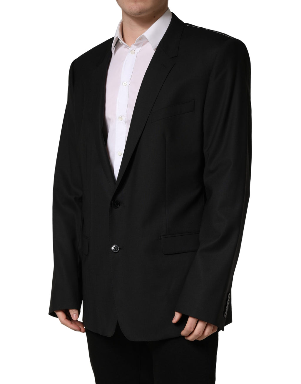 Black Single Breasted 2 Button Suit Jacket