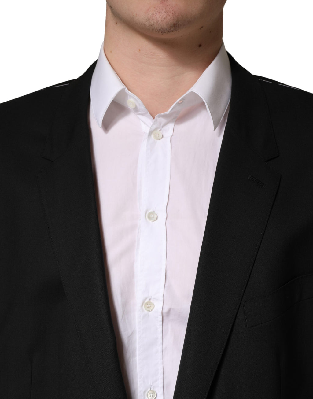 Black Single Breasted 2 Button Suit Jacket