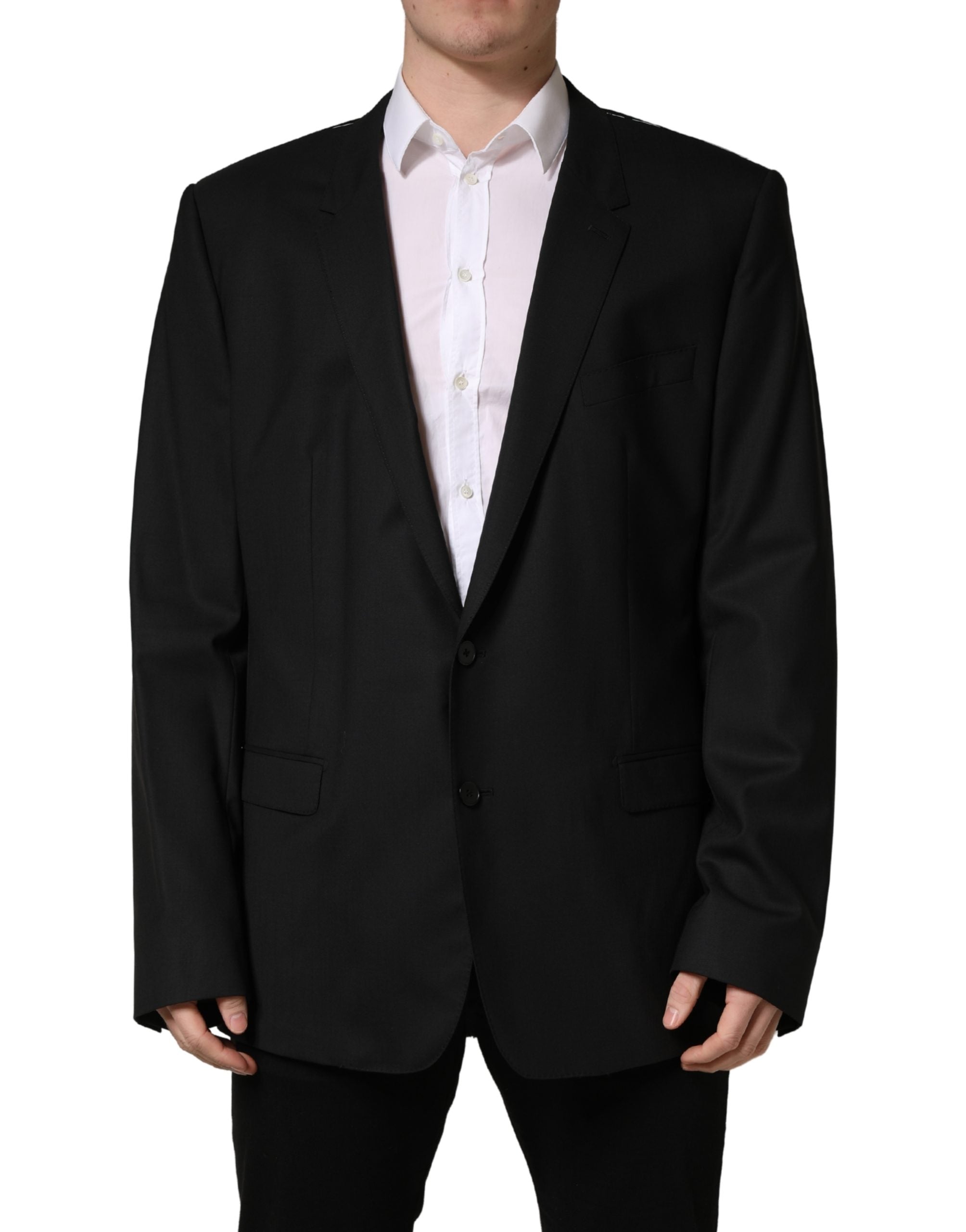 Black Single Breasted 2 Button Suit Jacket