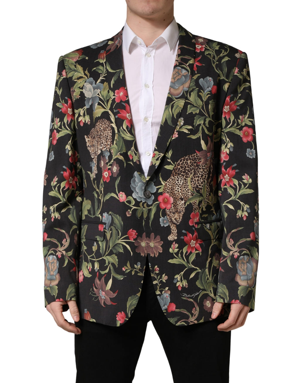 Multicolor Floral Leopard 1 Button Men Suit Jacket