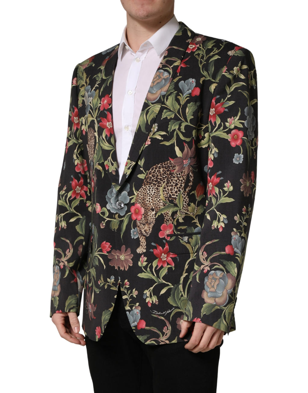 Multicolor Floral Leopard 1 Button Men Suit Jacket