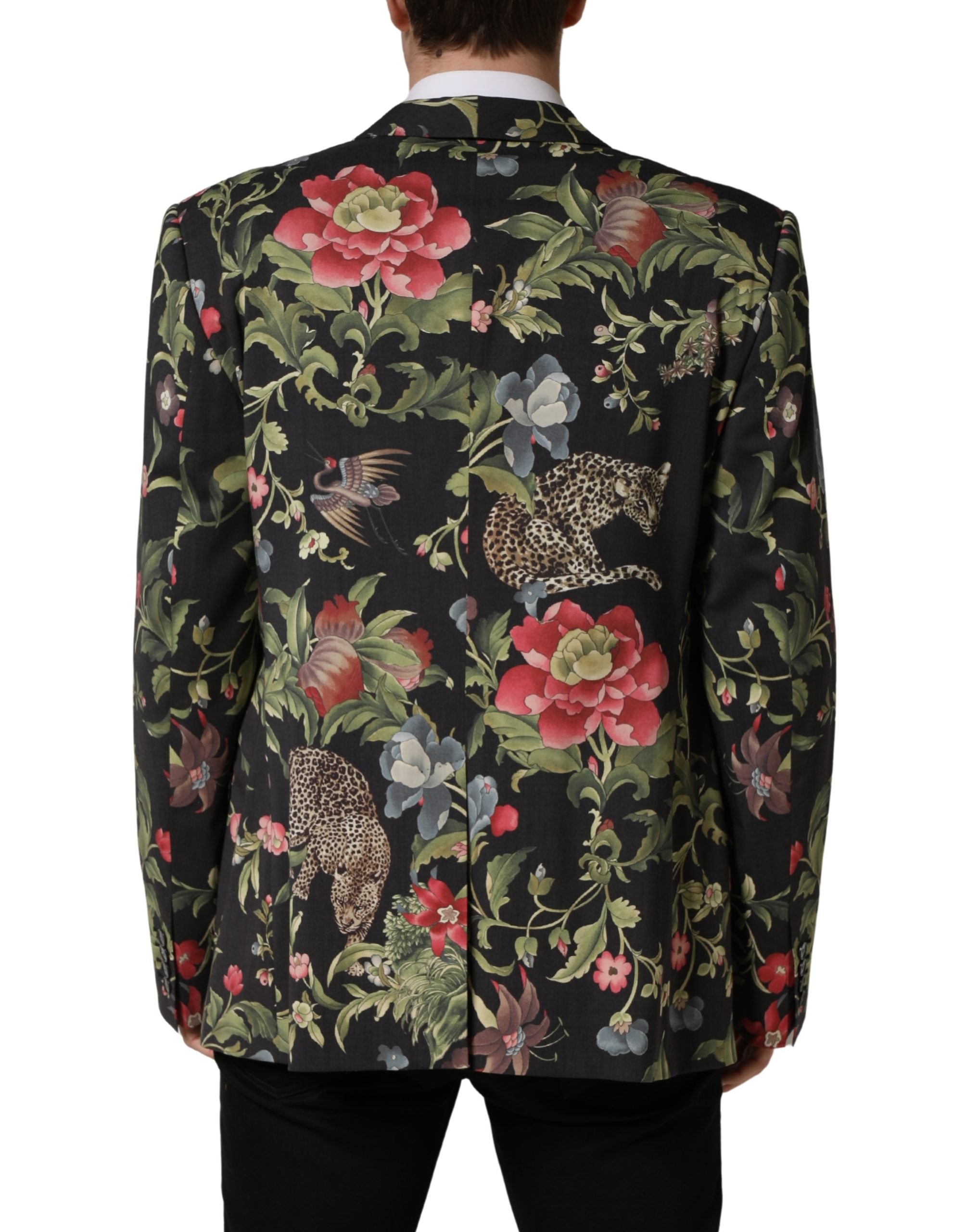 Multicolor Floral Leopard 1 Button Men Suit Jacket