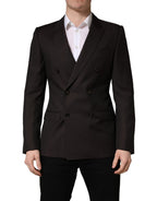 Dark Violet Wool Double Breasted Suit Jacket