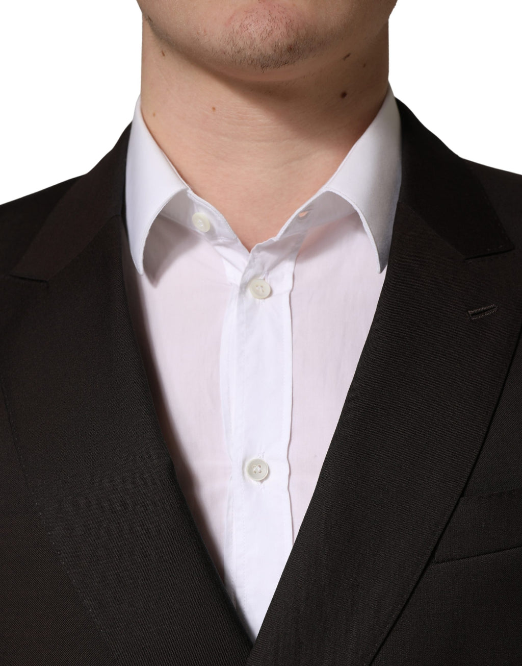 Dark Violet Wool Double Breasted Suit Jacket