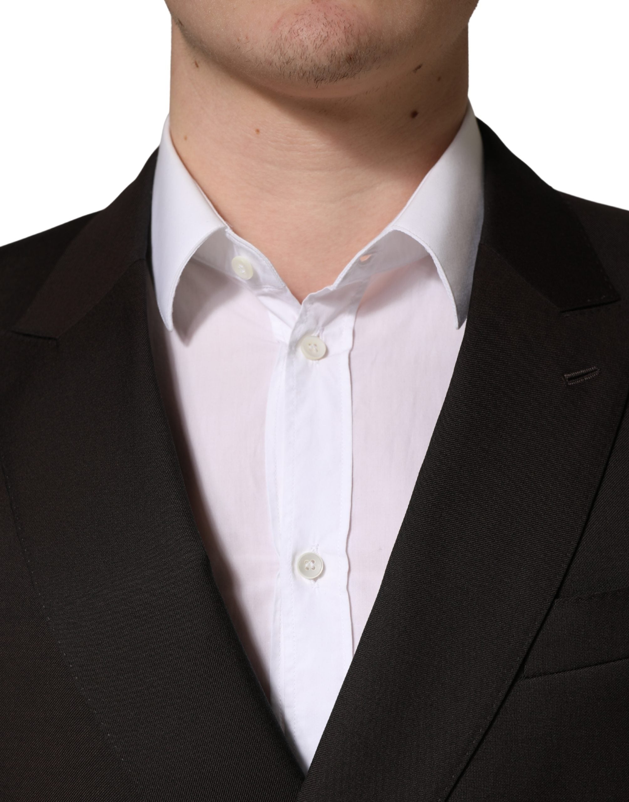 Dark Violet Wool Double Breasted Suit Jacket