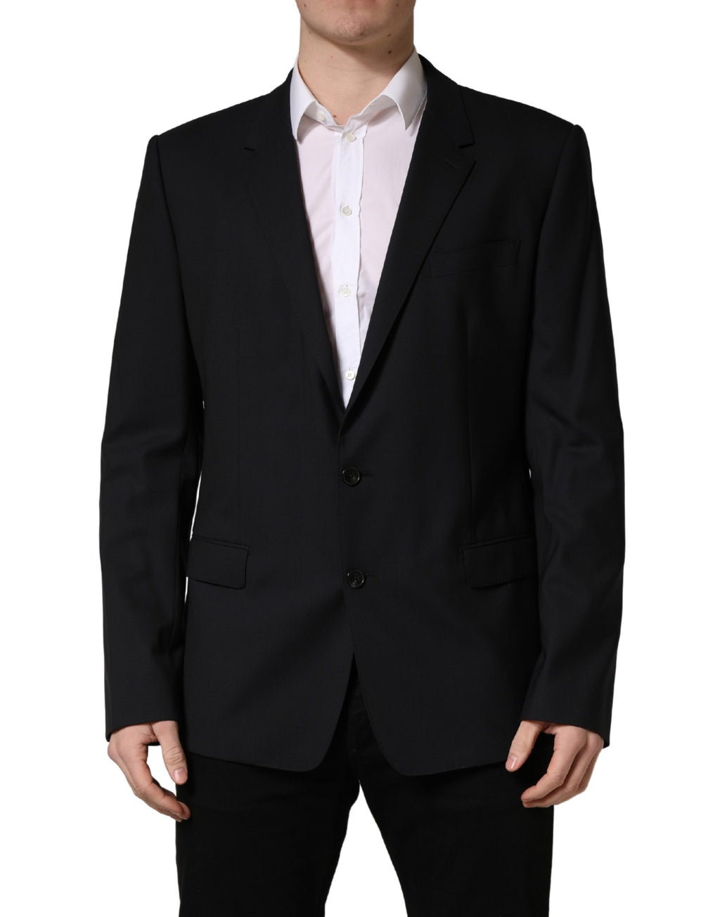 Blue Single Breasted 2 Button Suit Jacket