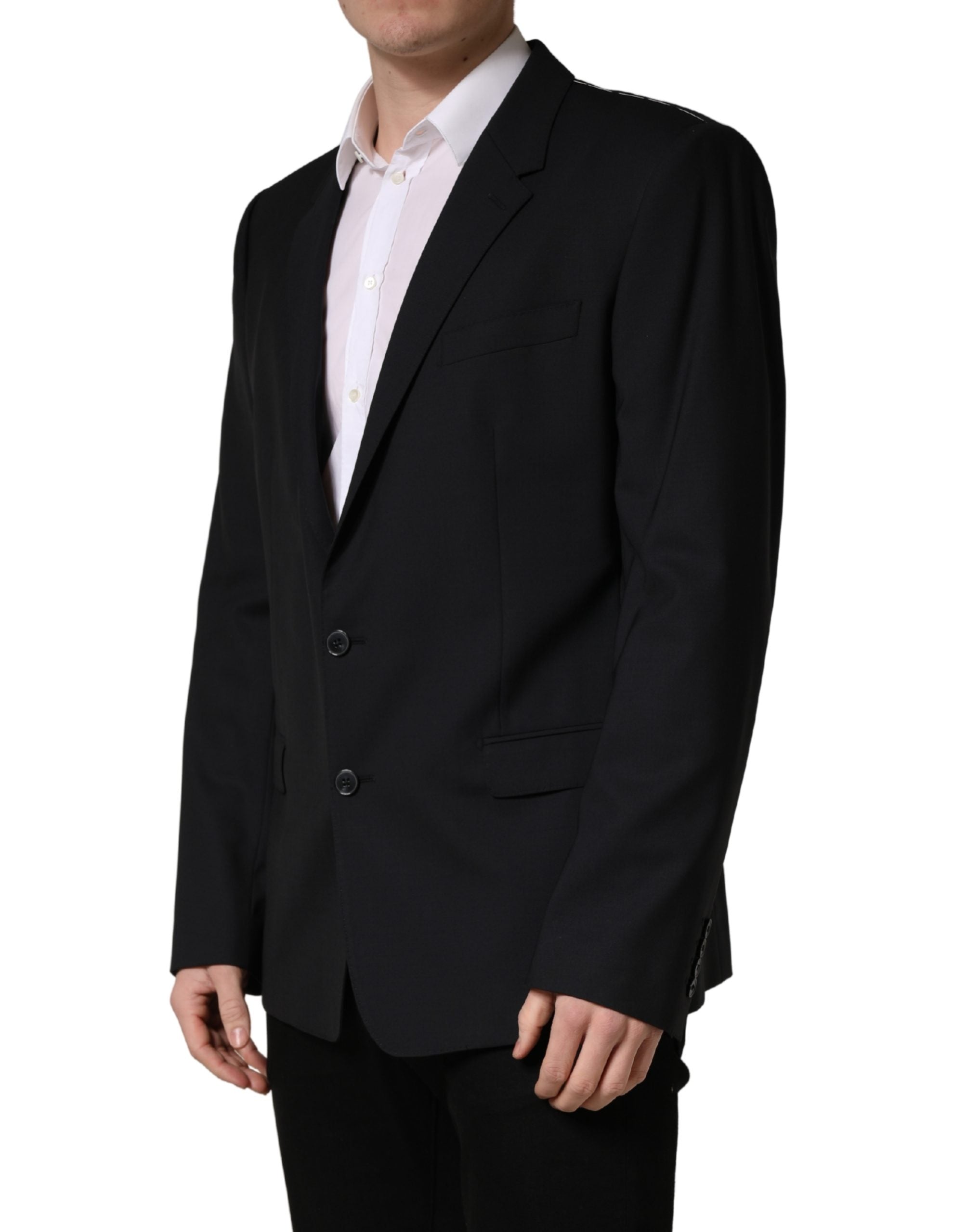 Blue Single Breasted 2 Button Suit Jacket
