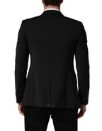 Black Polyester 2 Buttons Men Suit Jacket