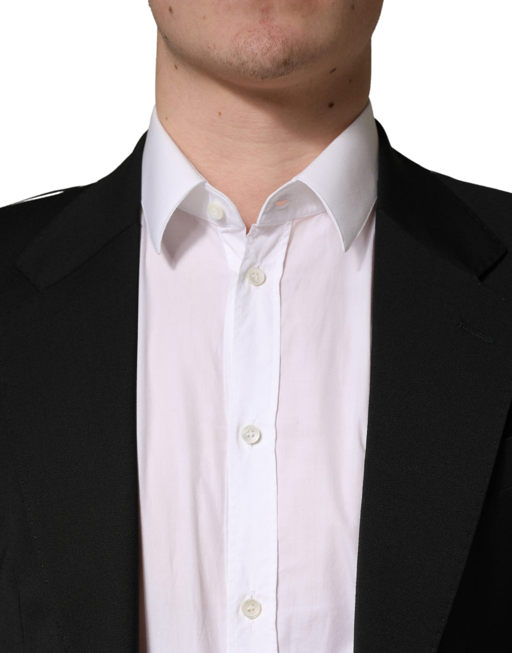 Black Polyester 2 Buttons Men Suit Jacket