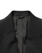 Black Polyester 2 Buttons Men Suit Jacket