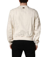 Off White Cotton FullZip Denim Blouson Jacket