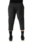 Dark Gray Wool Cropped Chino Trouser Pants