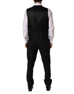 Black Wool Silk Saxophone Slim Fit 3Pc Suit