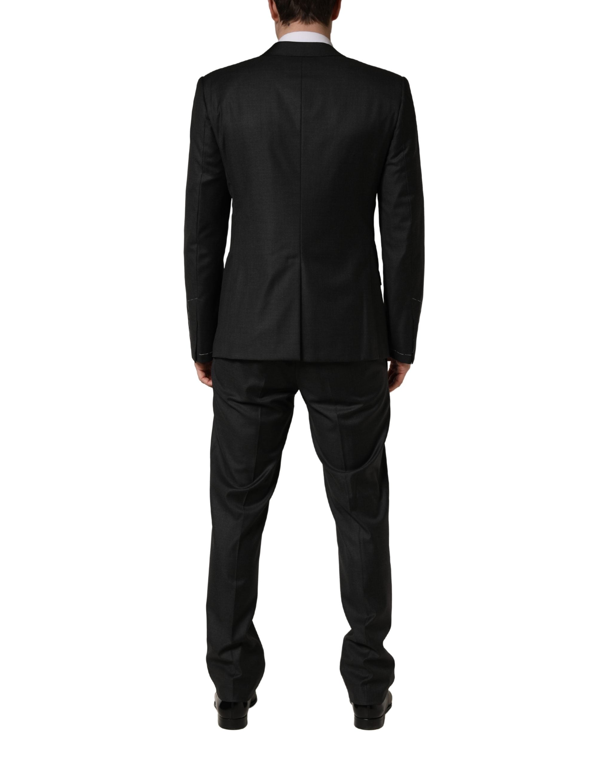 Black Wool Slim Fit Formal 3 Piece Men Suit