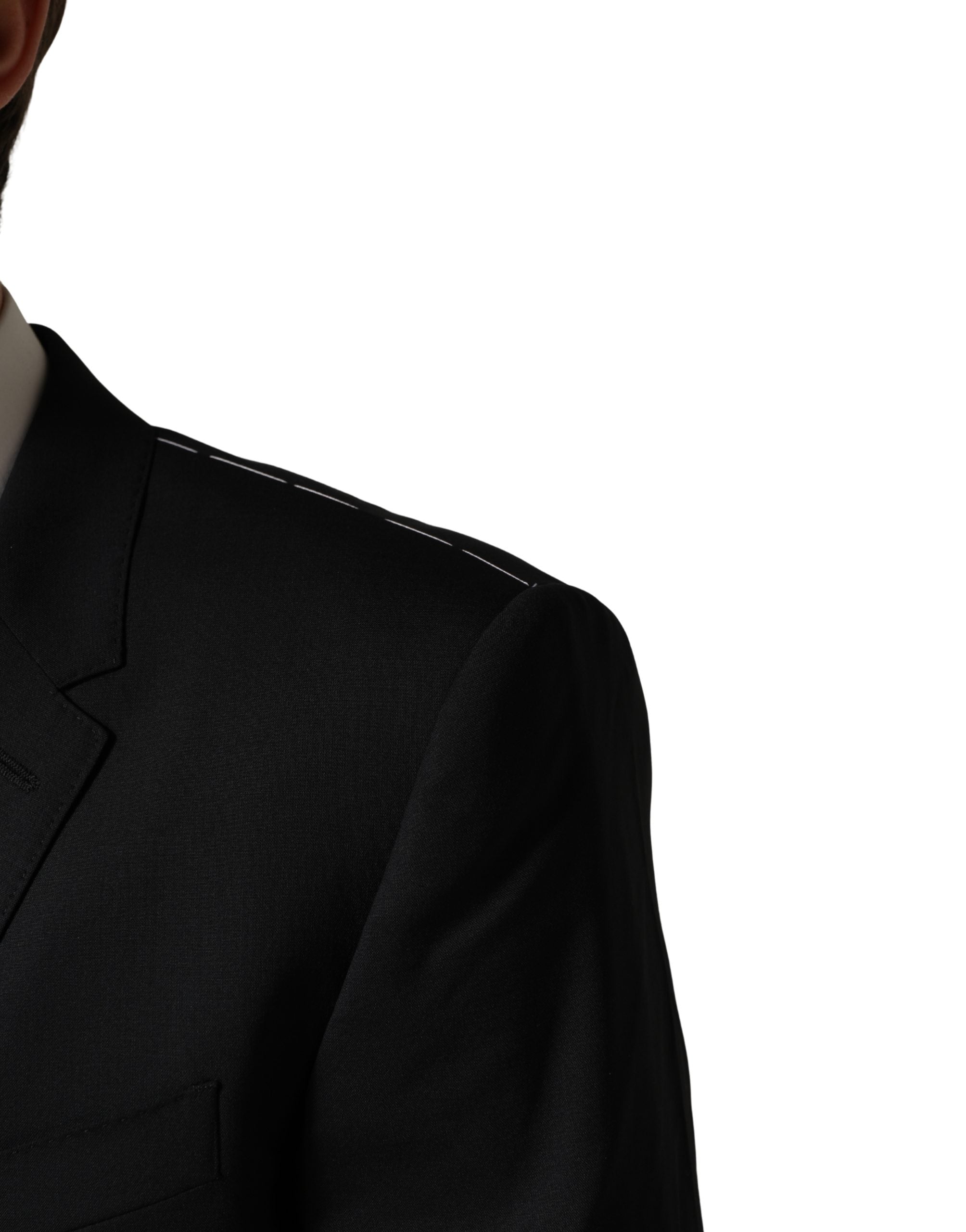Black Wool Slim Fit Formal 3 Piece Men Suit
