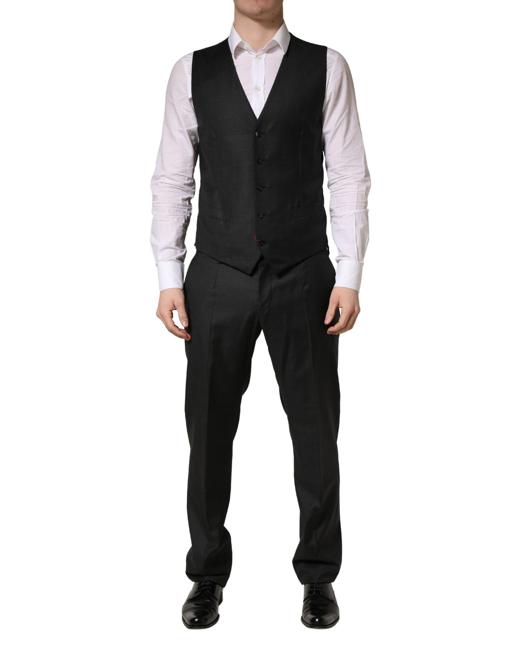 Black Wool Slim Fit Formal 3 Piece Men Suit