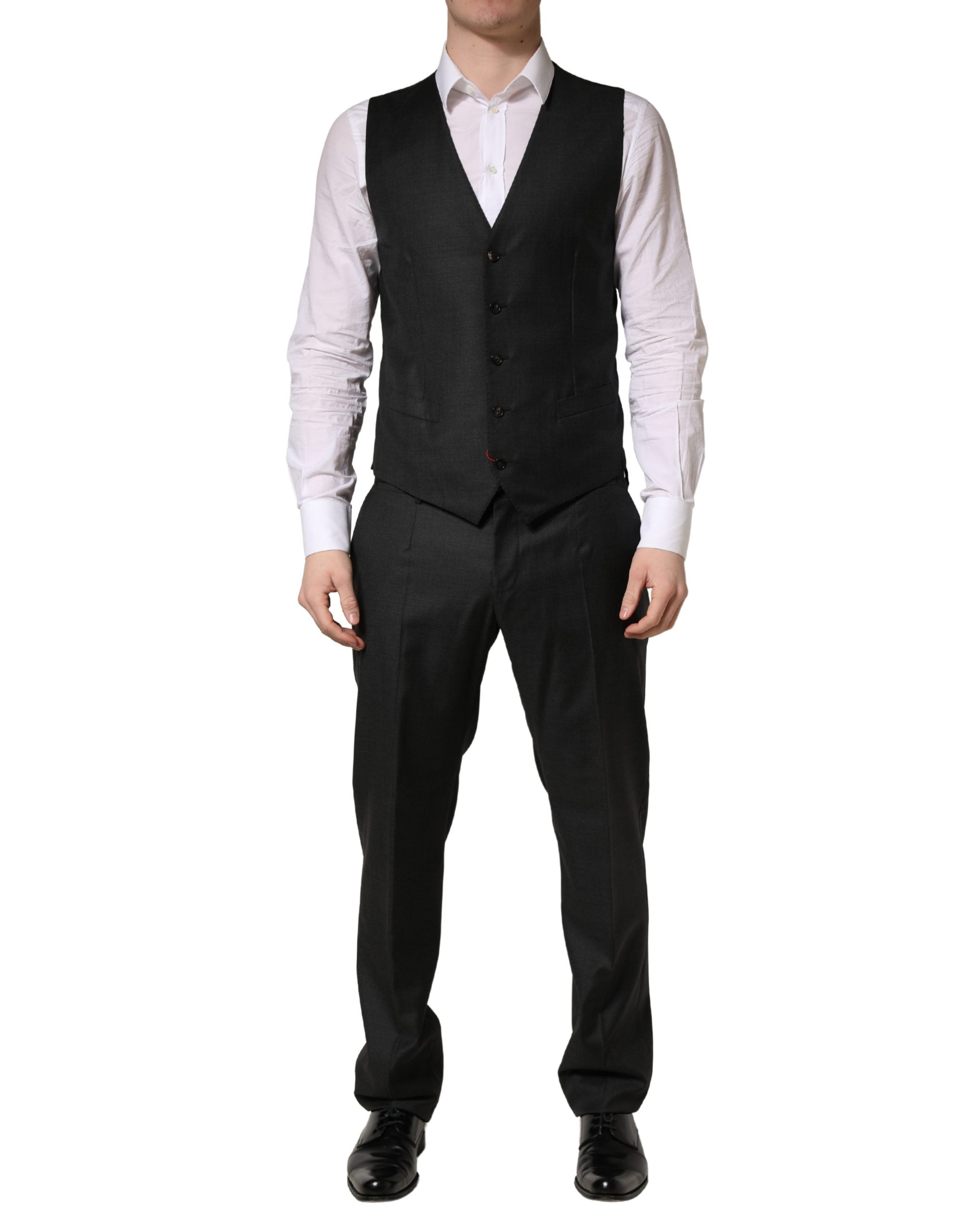 Black Wool Slim Fit Formal 3 Piece Men Suit