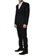 Black Wool 2 Buttons Formal 3 Piece Men Suit