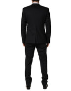 Black Wool 2 Buttons Formal 3 Piece Men Suit