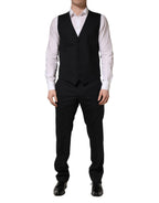 Black Wool 2 Buttons Formal 3 Piece Men Suit