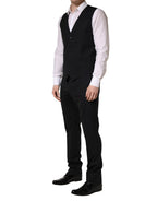 Black Wool 2 Buttons Formal 3 Piece Men Suit