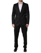 Black Wool 2 Buttons Formal 2 Piece Suit