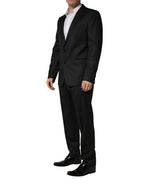 Black Wool 2 Buttons Formal 2 Piece Suit