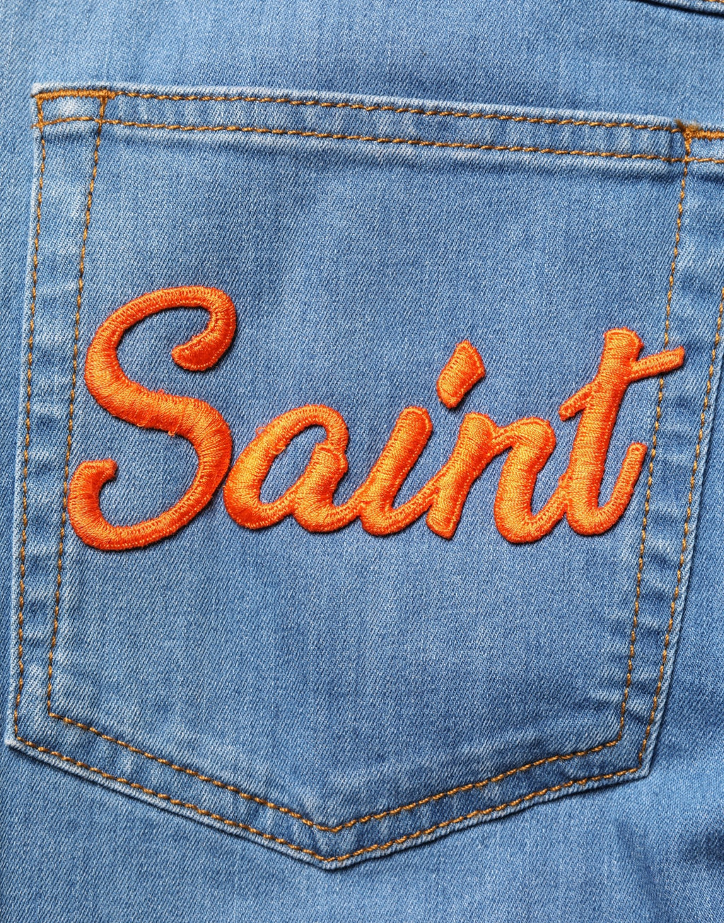 Blue Embellished Denim Wide-Leg Crop Jeans