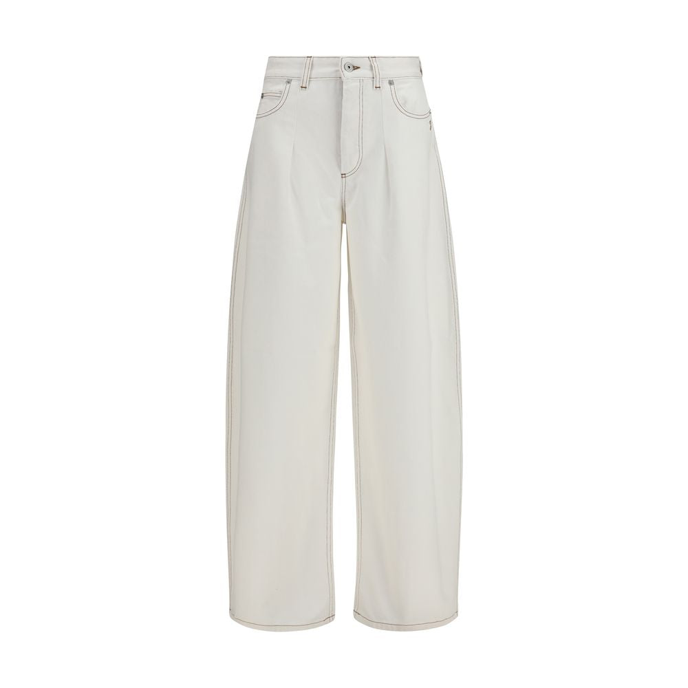 White Cotton High-Waisted Jean