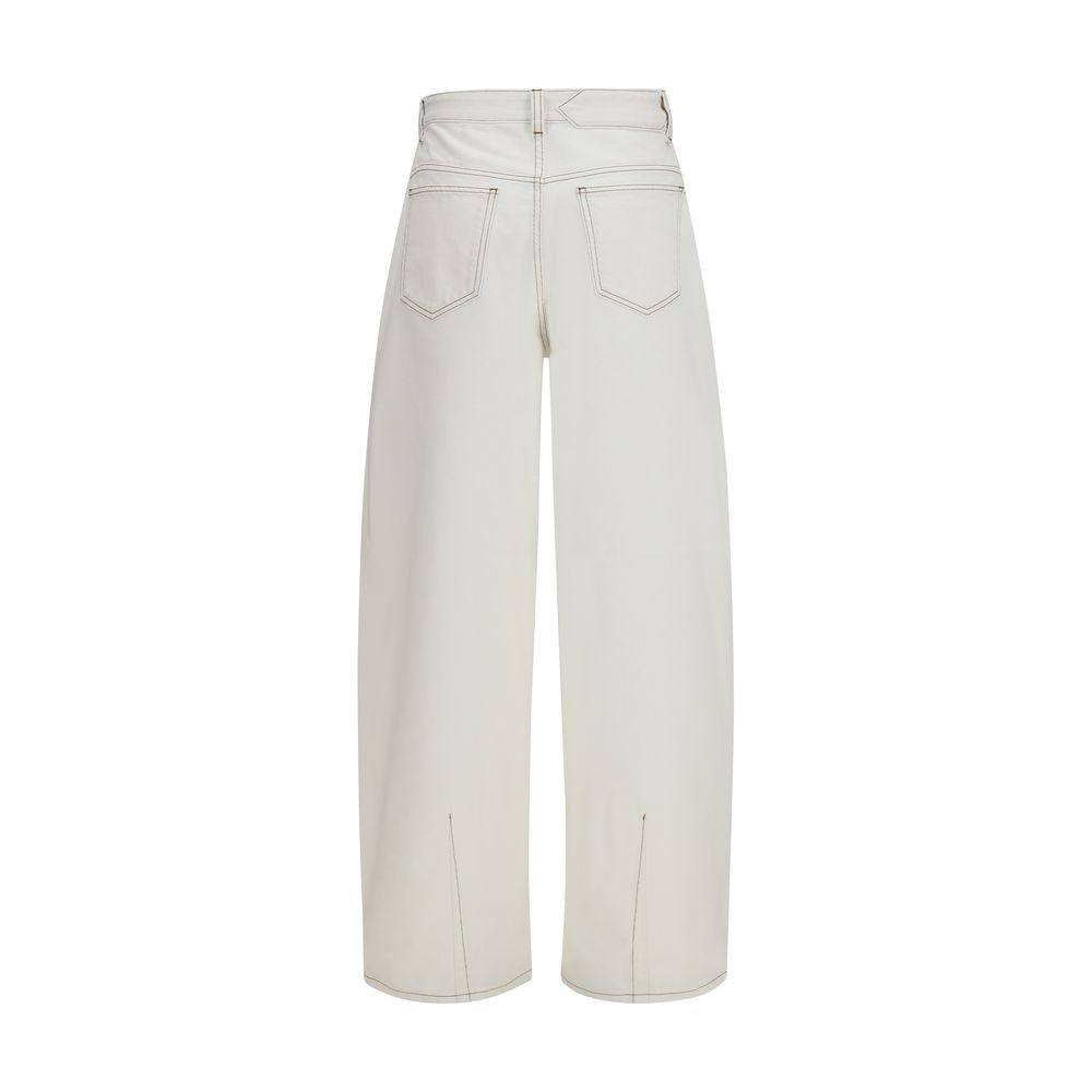 White Cotton High-Waisted Jean