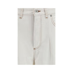 White Cotton High-Waisted Jean