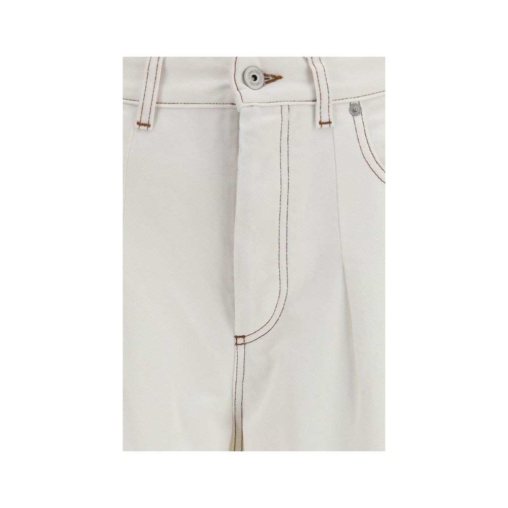 White Cotton High-Waisted Jean