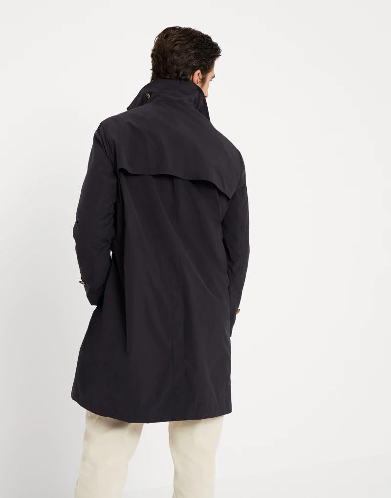 Blue Polyester Trench Coat