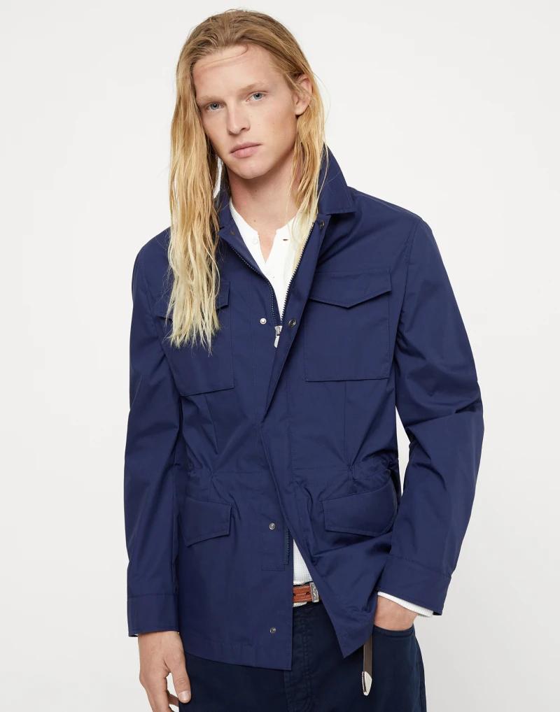 Blue Polyester Coat