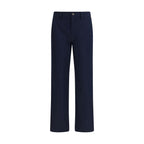 Blue Cotton Chino Pants