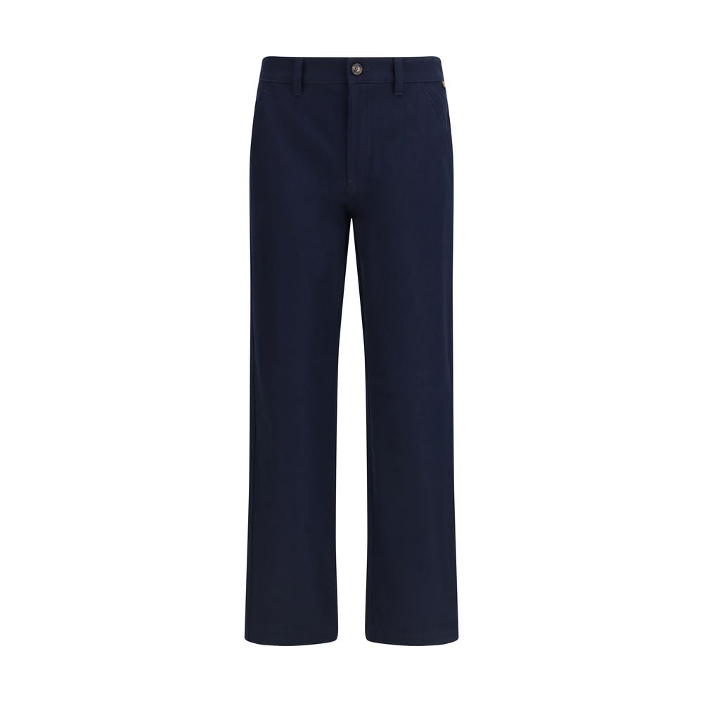 Blue Cotton Chino Pants
