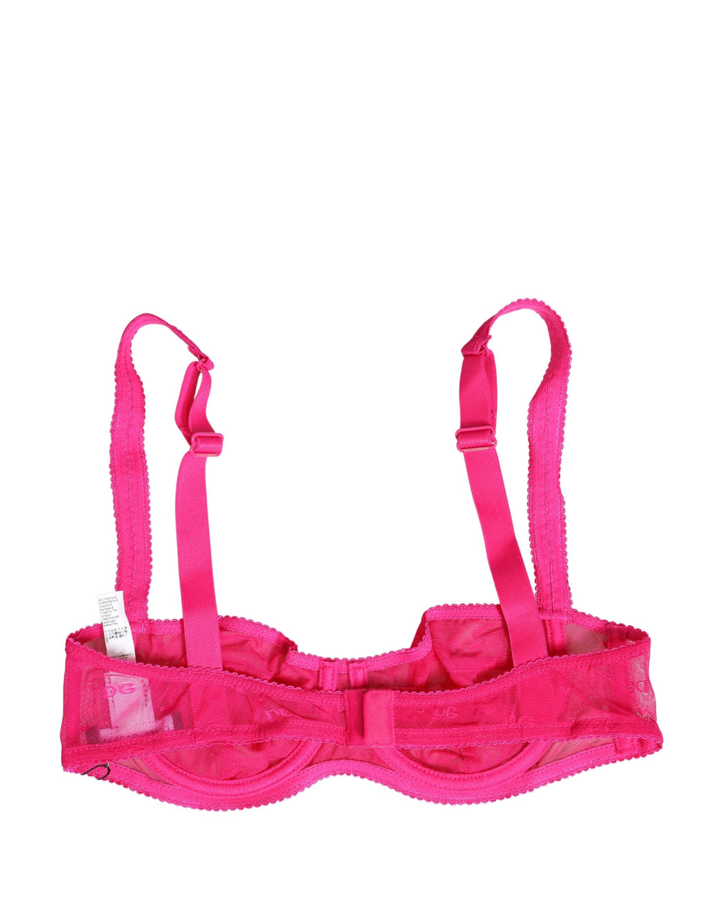 Pink Lace Mesh Underwire Balconnet Bra Underwear
