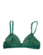 Green Nylon Stretch Soft Cup Brassiere Underwear