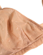 Beige Nylon Stretch Soft Cup Brassiere Underwear