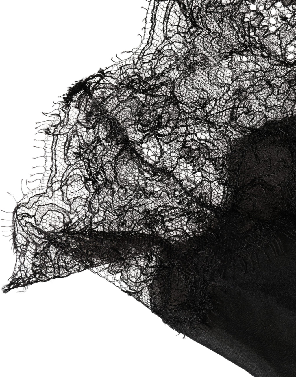 Black Silk Lace Lingerie Chemise Top Underwear