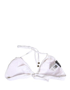 White Halter Top High Waist Bikini Bottom Swimwear