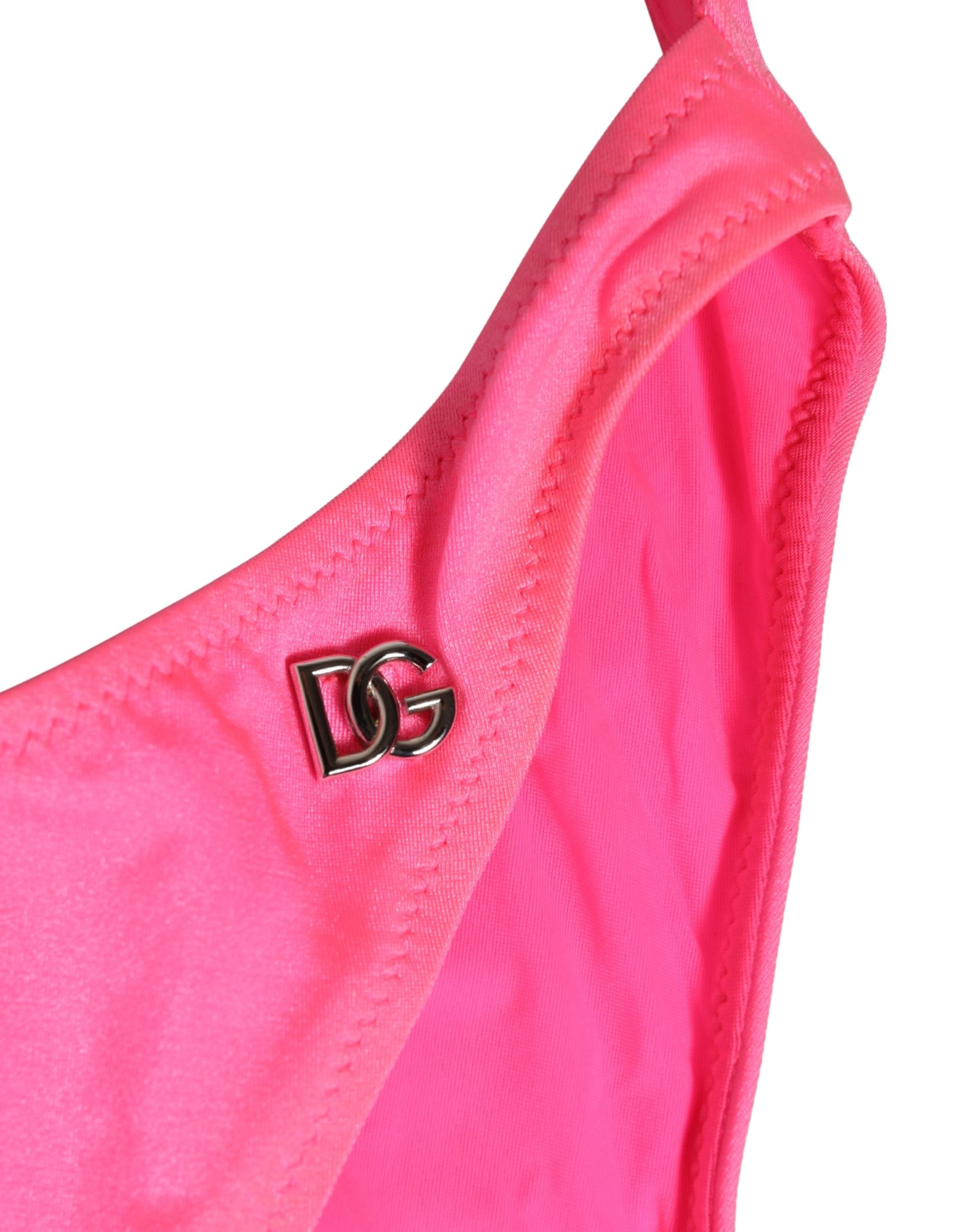 Pink Cut-Out High Leg One Piece Swimsuit Swimwear