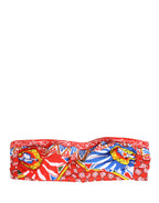 Multicolor Carretto Bandeau Swimsuit Top Swimwear