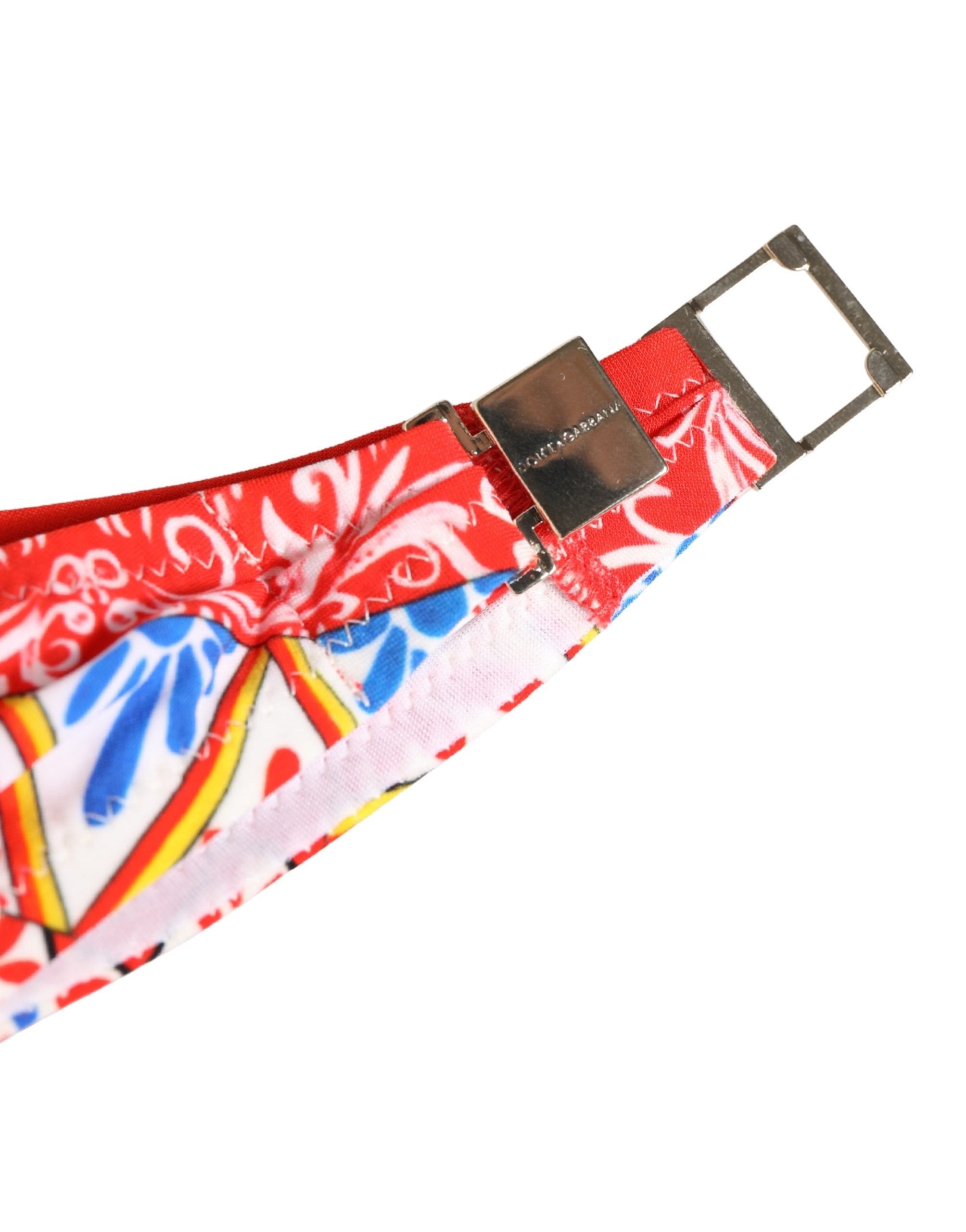 Multicolor Carretto Bandeau Swimsuit Top Swimwear