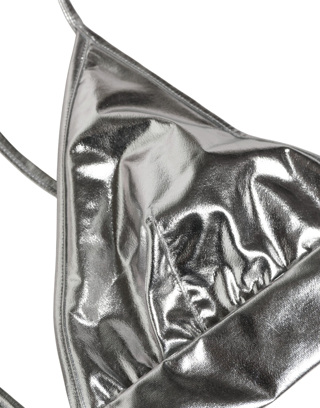 Metallic Silver Sleeveless Bustier Cropped Top