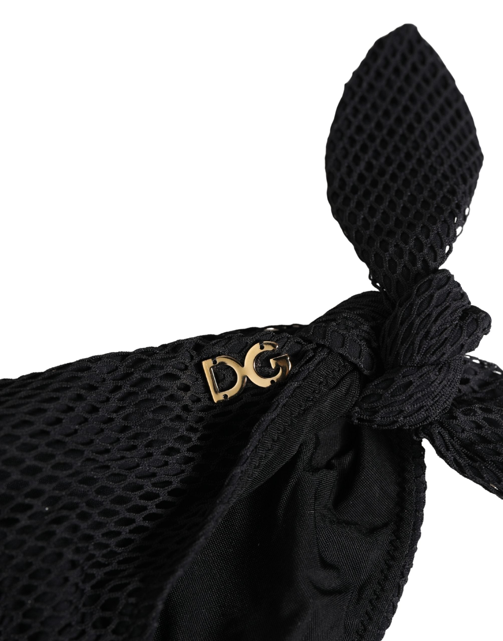 Swimwear Black Side-Tie Bikini Bottom DG Logo